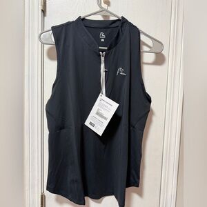 Rhoback Black Sleeveless Zip Polo